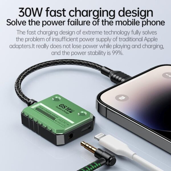 PLXTONE GS1 lightning محول سماعة وشاحن للايفون
